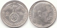2 Reichsmark 1938 Deutsches Reich Hindenburg J ss
